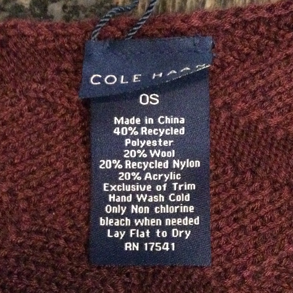 Cole Hahn Burgundy Scarf - Picture 11 of 13